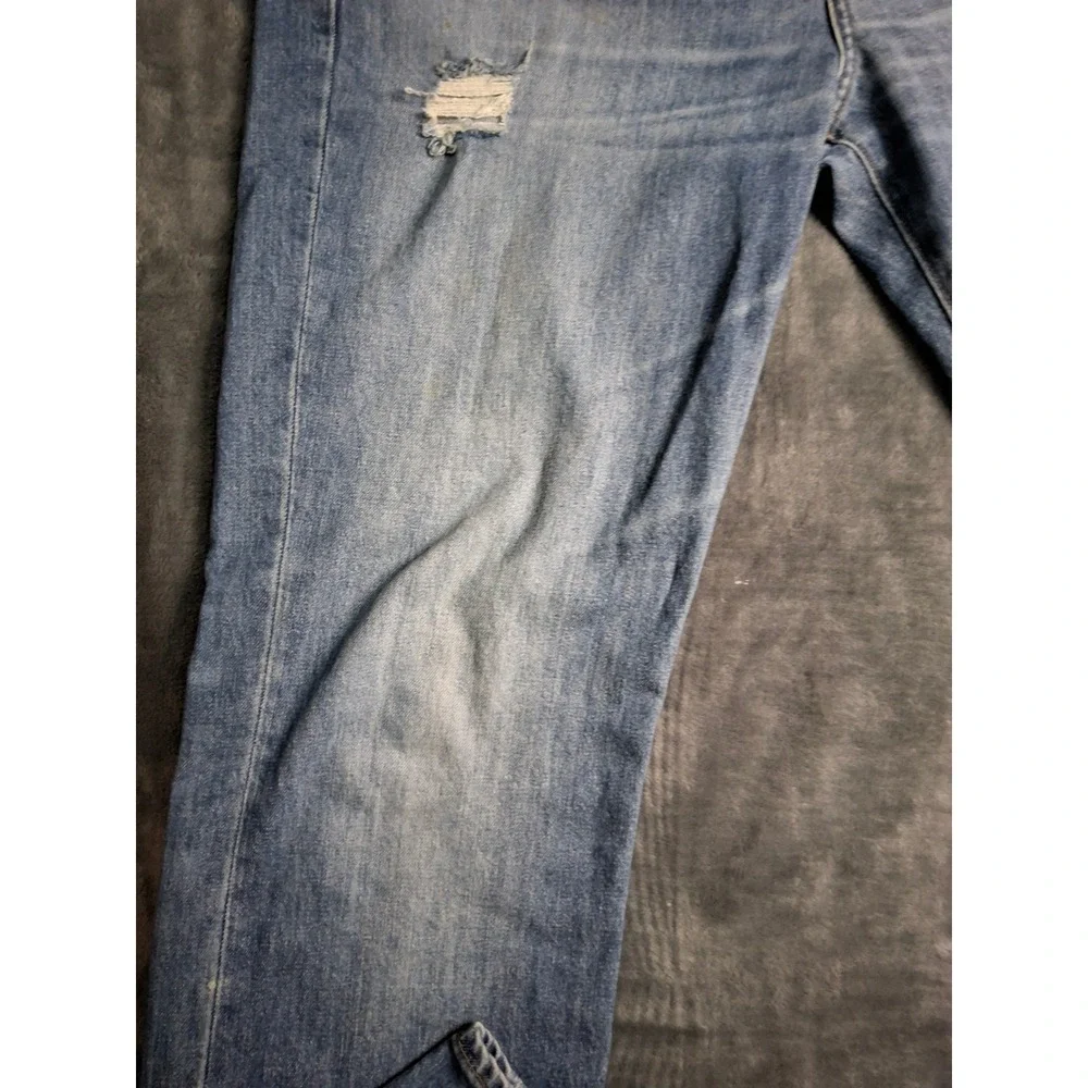 J.Crew Mens Distressed Light Wash‎ Straight Leg Denim Jeans Blue